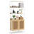 Rattan Bookshelf Ladder Shelf with 2 Doors Rectangle Storage Rack Natural