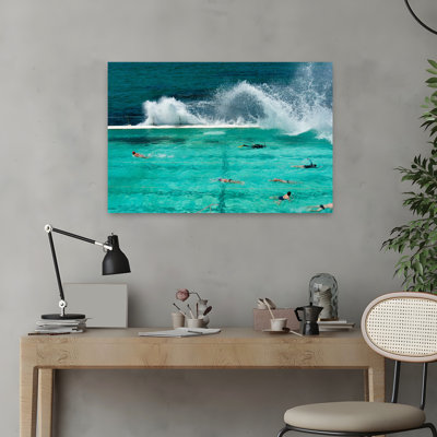 Waves Breaking Over Edge Of Pool Of Bondi Icebergs Swim Club Bondi Beach Sydney New South Wales Australia Contemporary Beach Nature Art