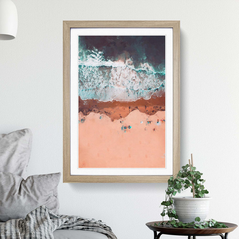 Blacks Beach in San Diego Cali in Abstract - Picture Frame Graphic Art Print, 36cm H x 27cm W x 2cm D, Oak Framed