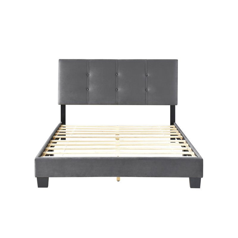 Mobilier de chambre à coucher 1pc, Gris, Lit double