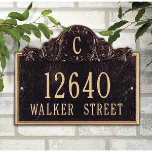 Whitehall Products Acanthus Monogram 3-Line Wall Address Plaque ...