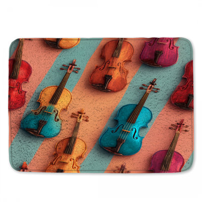 Tapis de bain Violins éclectique