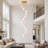 10-Light Gold Crystal Dimmable LED Large Staircase Pendant Light with Remote and App Control