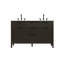 Meuble-lavabo double 54 po en chêne chocolat-2047844643