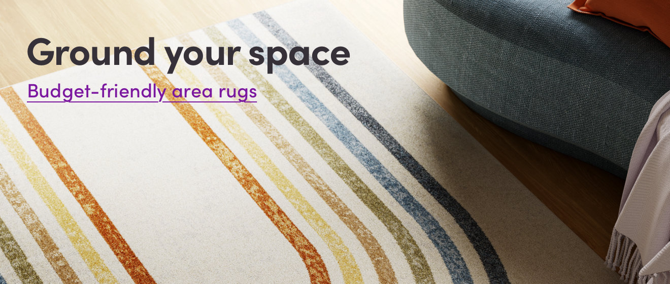 Ground your space. Budget-friendly area rugs