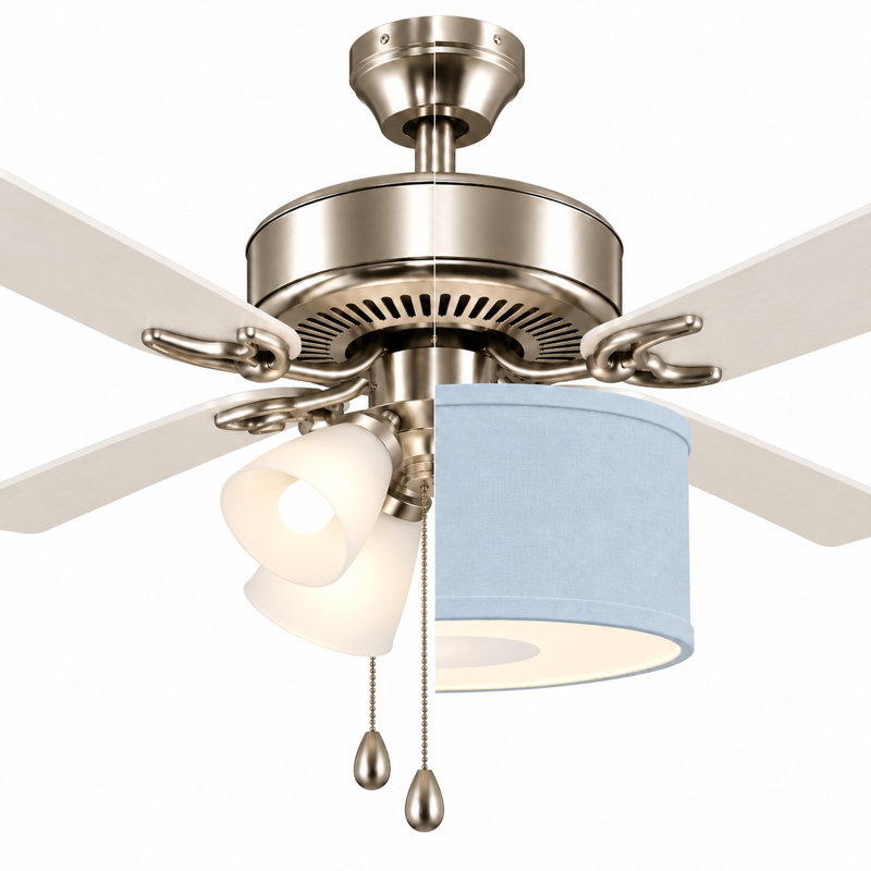 Abat-jour en lin pour ventilateur de plafond P 8 po x 15 po de diamètre + Ensemble d'adaptateur de ventilateur + Diffuseur (tout est nécessaire dans 1 boîte)
