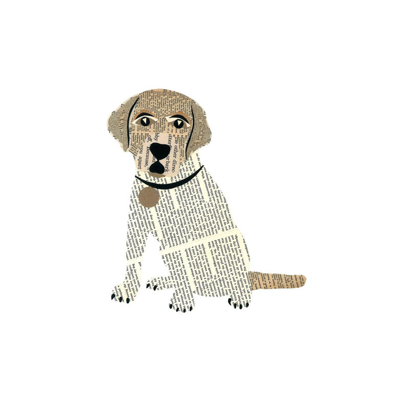 Labrador par Paper Cutz - impression sur toile tendue, H 18 po x l 12 po x 1,5 po