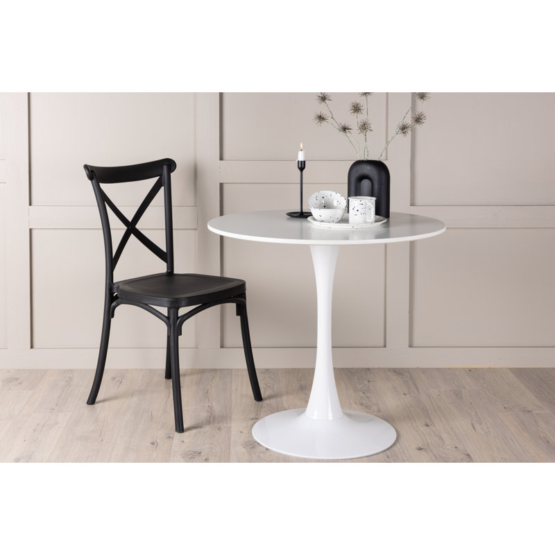 Round Steel Top Dining Table