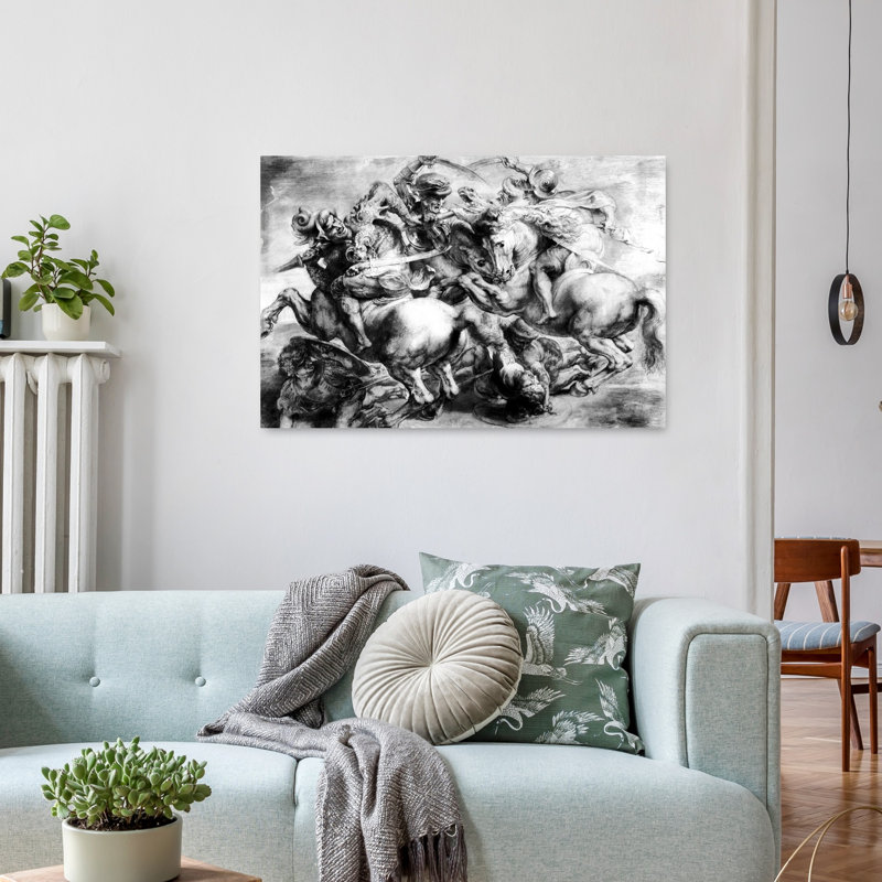 The Battle Of Anghiari Classic Contemporary Horse Wildlife Wall Art Print by Peter Paul Rubens - 1 Piece Wrapped Canvas Wall Art