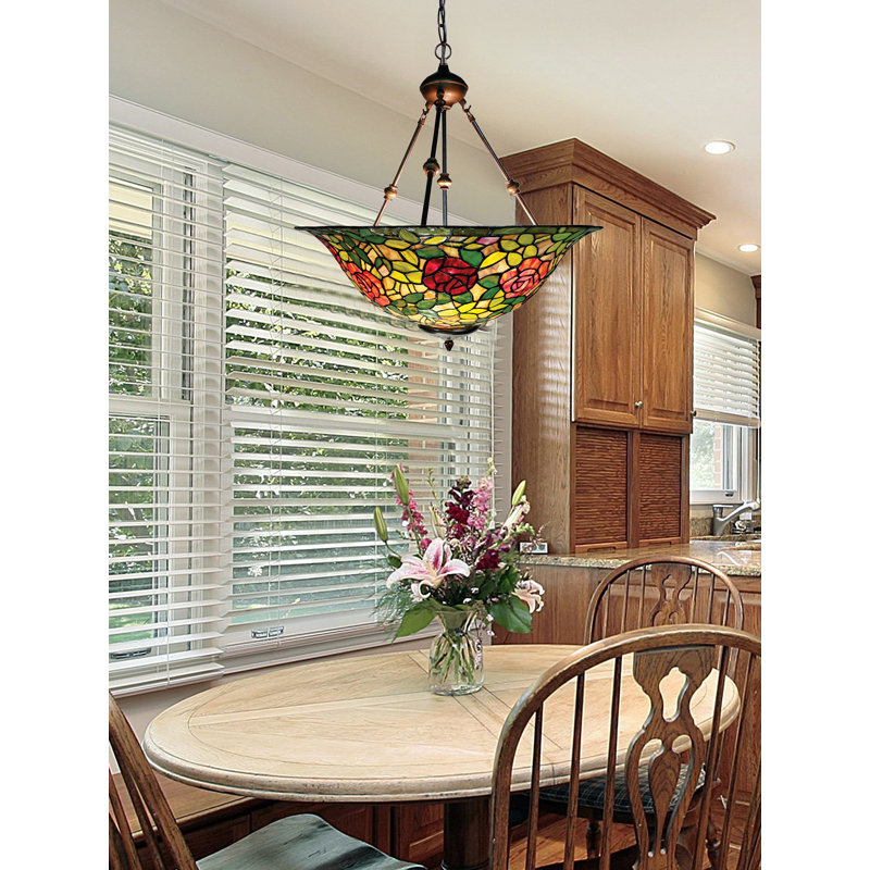 Luminaire suspendu inversé Rose Bush Tiffany