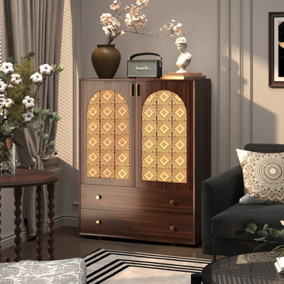 Armoire d'appoint à motif artistique multifonctionnel