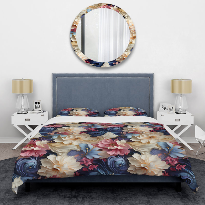 Ensemble de housse de couette mauve et blanc, Housse de couette pour très grand lit et 2 très