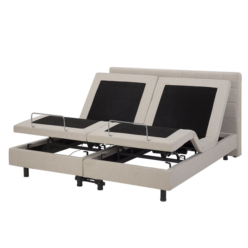Robards Upholstered Adjustable Bed, Beige, European Single (90 x 200cm)