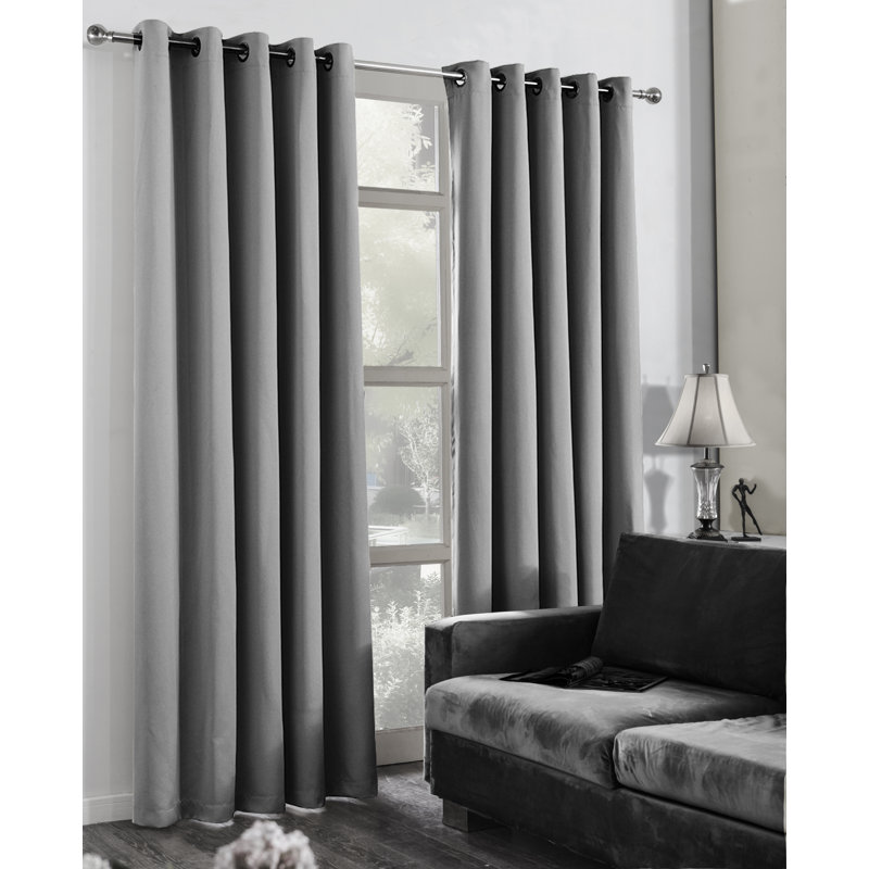 Malene Sheer Curtain Pair, 167 W x 182 D cm, Silver