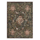Rug & Kilim’S Armorial Tudor Style Rug In Black, With Beige, Blue And Gold Tones
