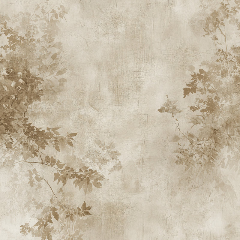 Papier peint rétro avec feuilles décoratives élégantes