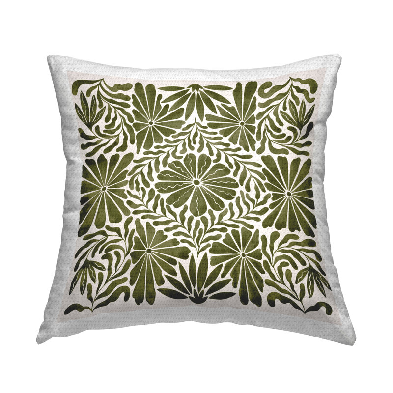 Coussin d'extérieur imprimé Centric Circular Flowers par Grace Popp