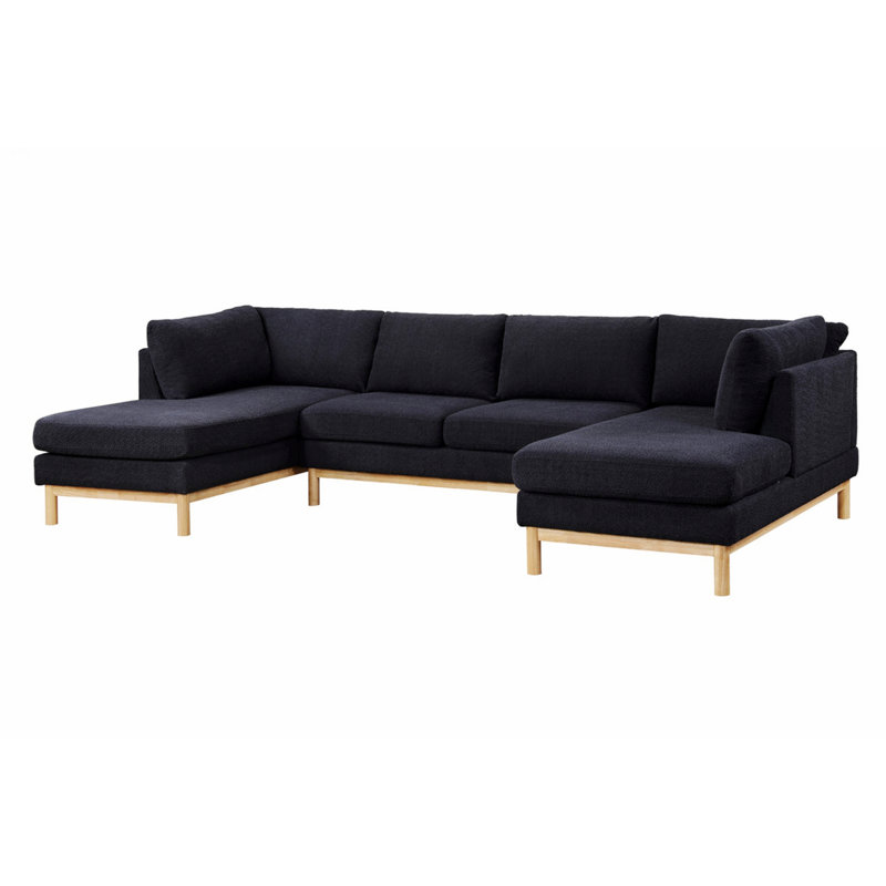 Canapé modulaire d'intérieur en U avec méridienne double rembourré
