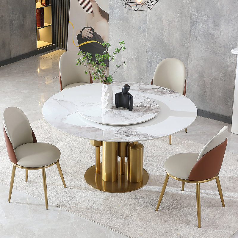 Ensemble de table de salle à manger, table ronde avec 4 chaises pour la salle à manger, cuisine