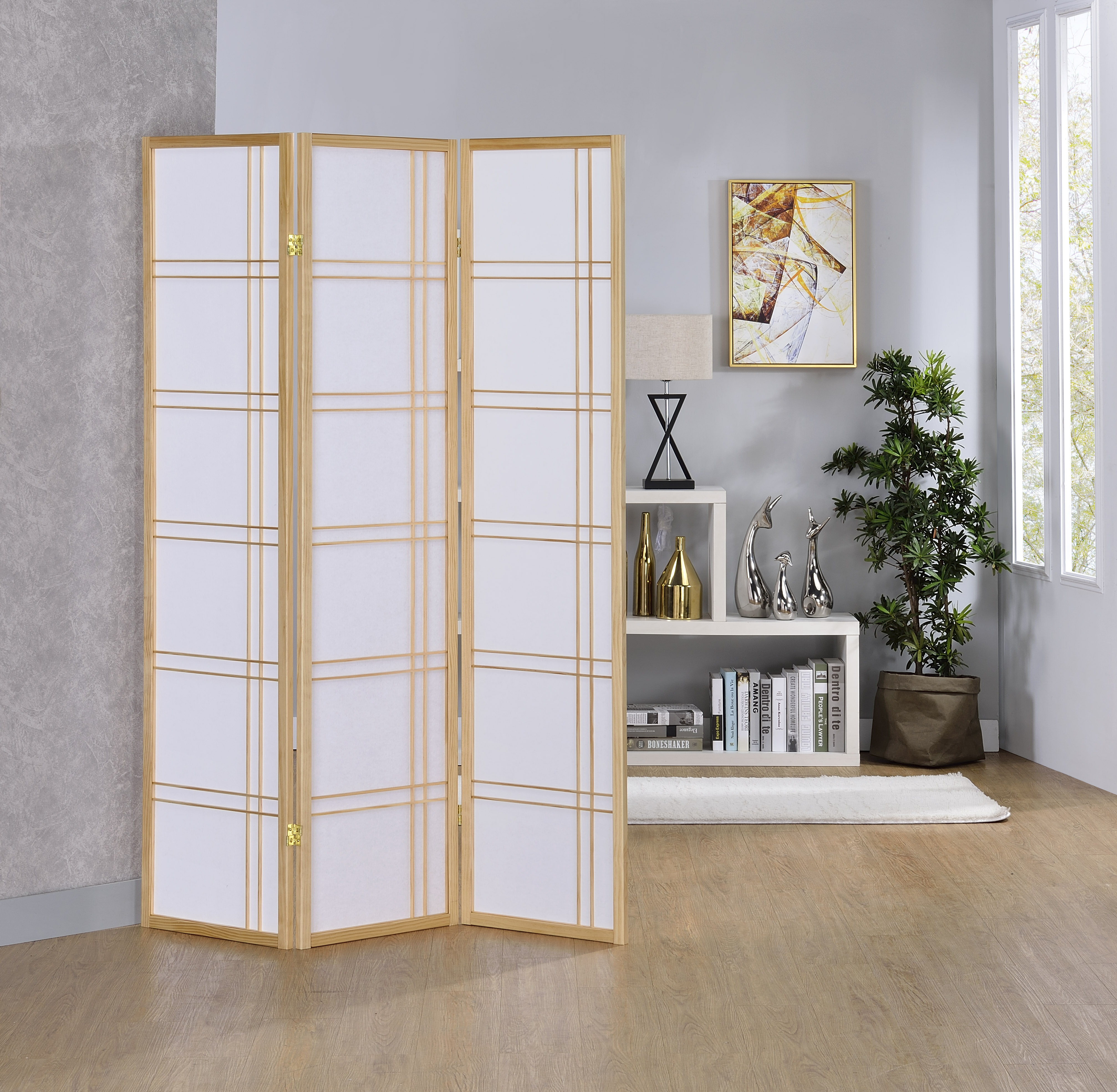 NPS Room Divider, 6' Height, 9 Sections, Clear Acrylic Panels