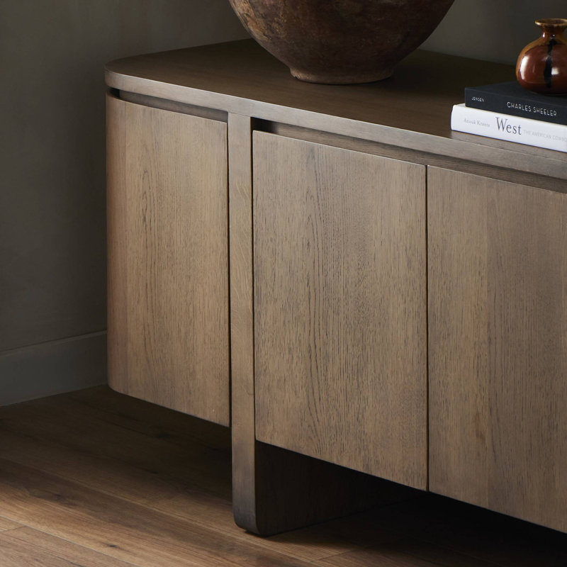 Elle Media Console-Tawny Oak Veneer, Tawny Oak Veneer