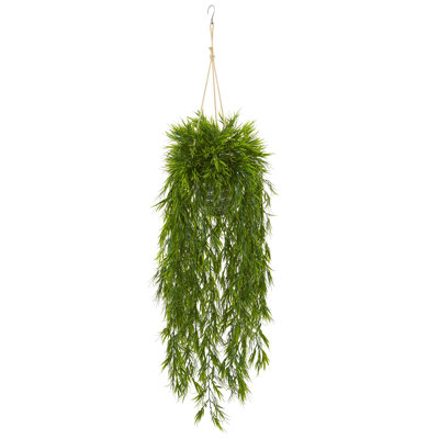 Mini Bamboo Artificial Plant in Hanging Metal Bucket
