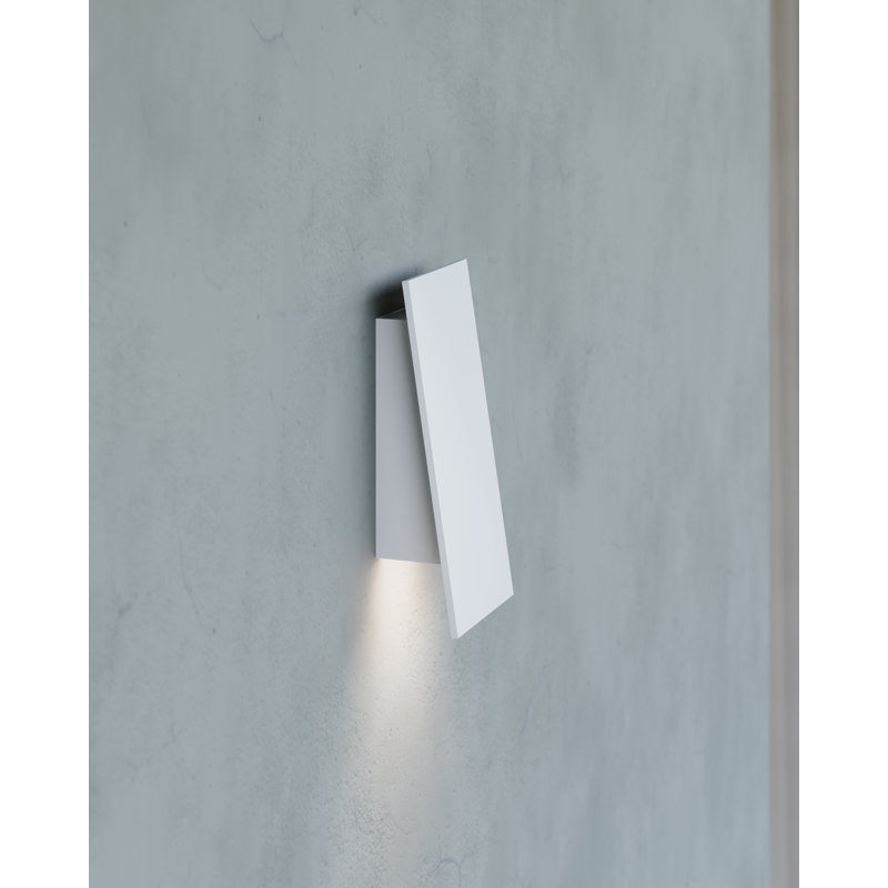 Angled Plane LED Outdoor Sconce, White