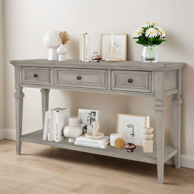 50.02" Console Table, Minimalist Entryway Table with 3 Drawers, Sofa Table with 1 Shelf for Living Room, Hallway