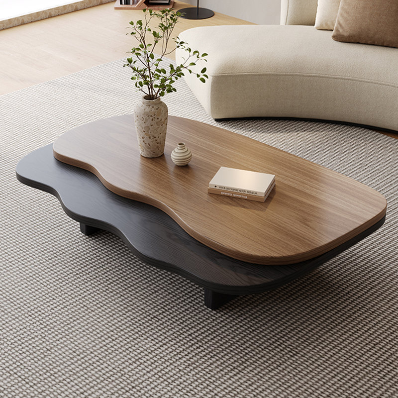 Table basse moderne avec plateau bicolore, H 13,77 po x L 55,11 po x l 31,49 po