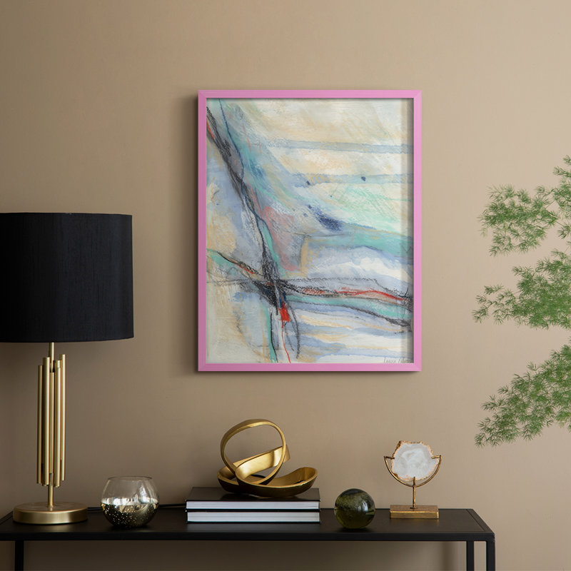 «Cracking Open I», reproduction encadrée - bois massif, Rose, H 11 po x l 9 po