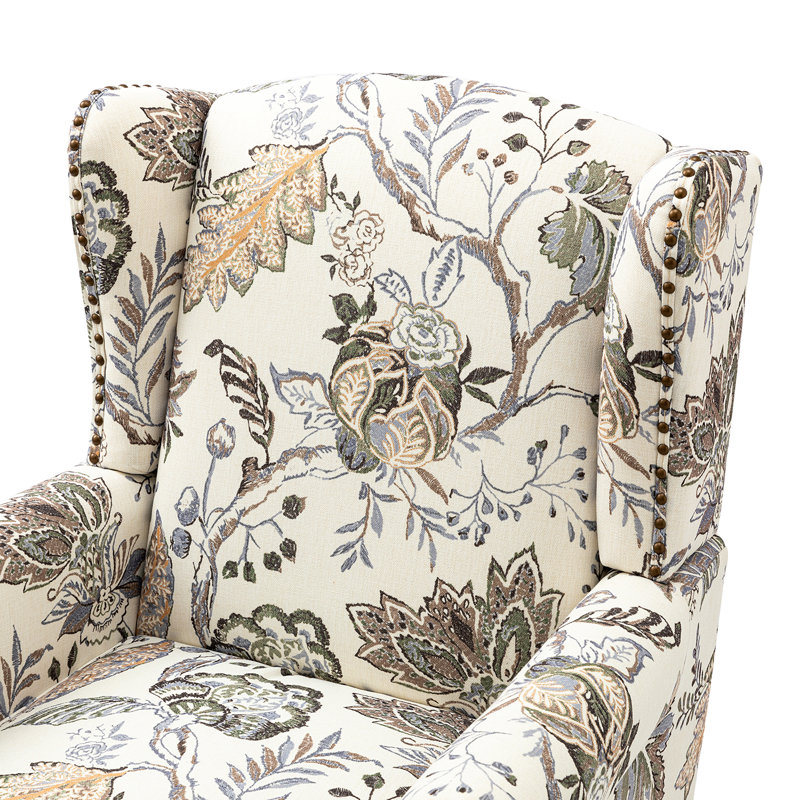 Fauteuil d'appoint à oreilles Anndi, Polyester vert