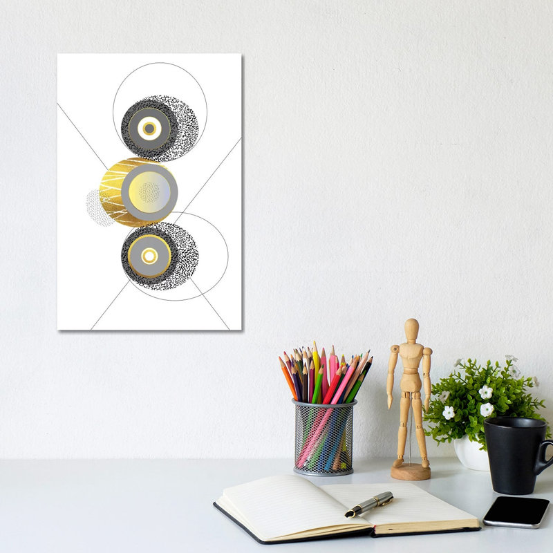 Posh Design No. 3 | Gold by Melanie Viola - Print on Canvas, Wrapped Canvas, 20.32 cm H x 30.48 cm W