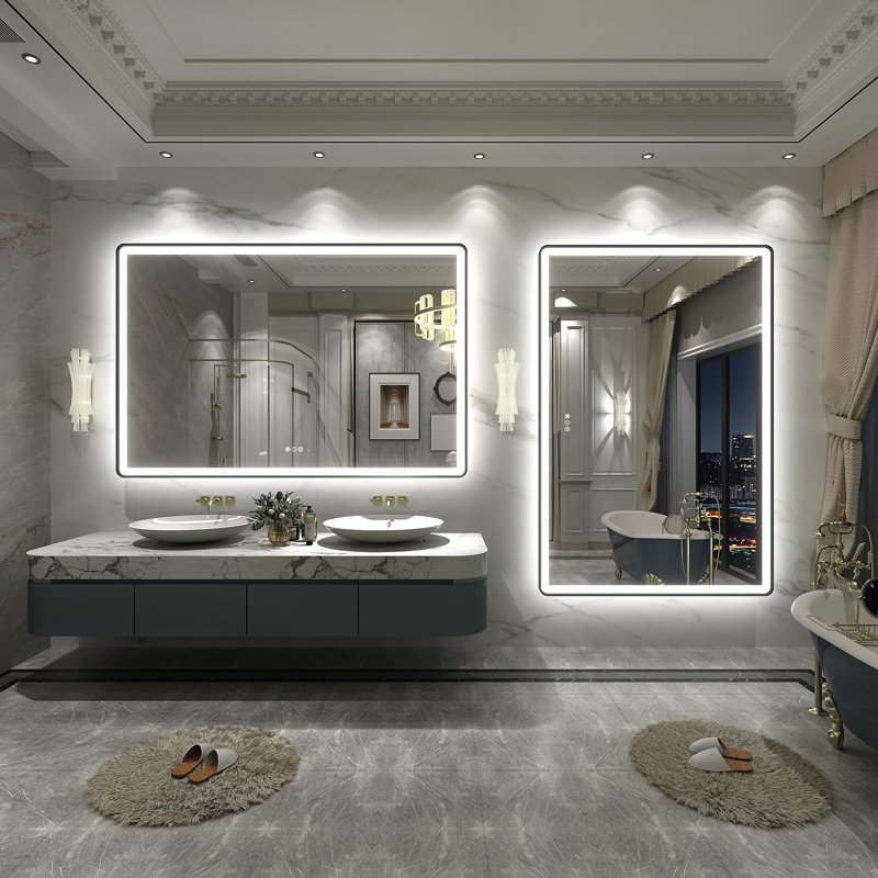 Miroir de salle de bain / meuble-lavabo Aevar, 60 po x 40 po