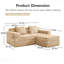Canapé modulaire modulaire à 2 places désossé - tissu velours côtelé, canapé Cloud, siège très profond, coussins décoratifs, repose-pieds mobile-2000782761