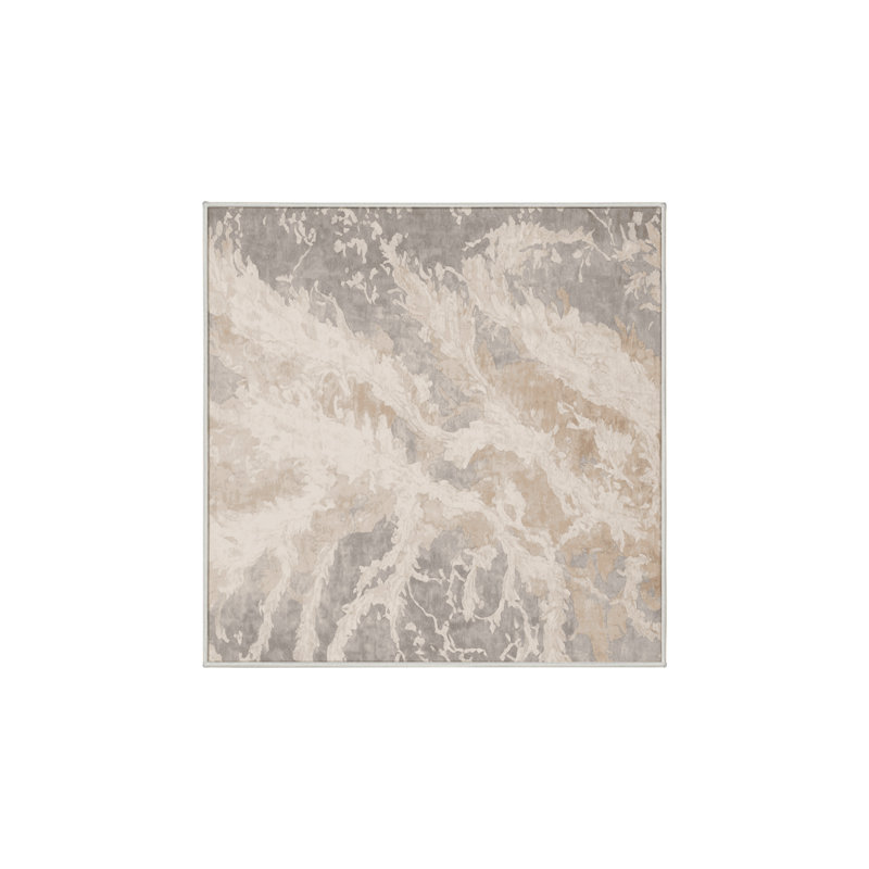 Chenille Washable Abstract Indoor Rug, Square 6'