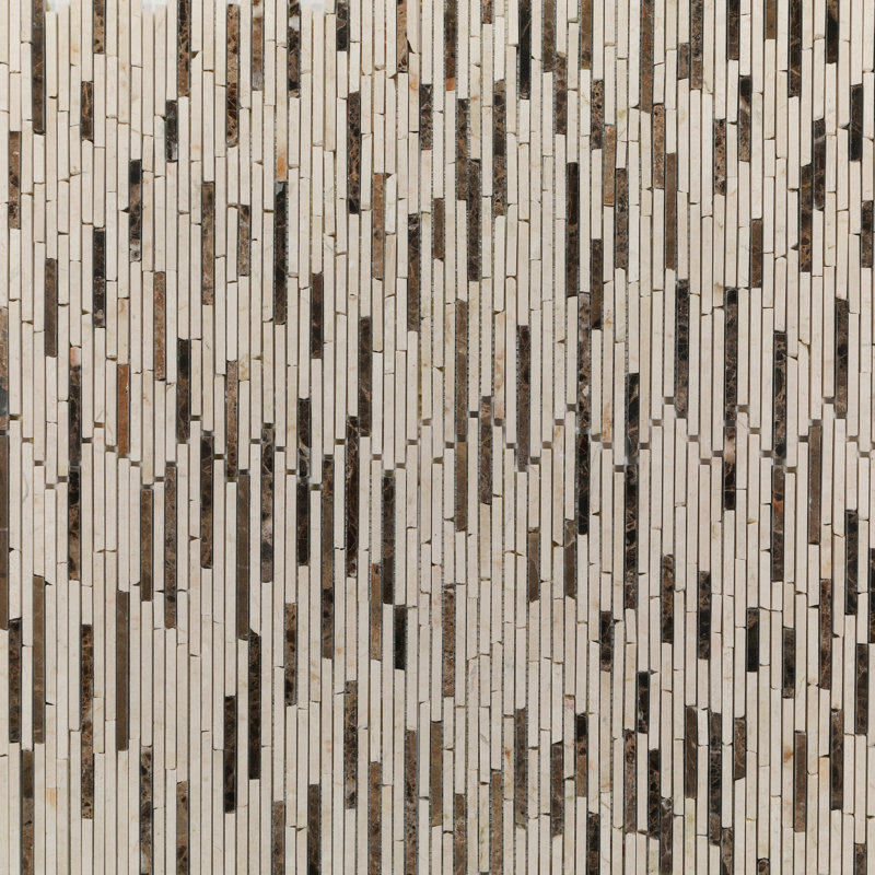 Carreau de mosaïque en marbre Adna, Crème indo polie