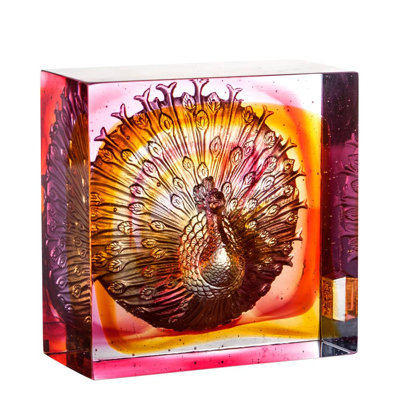 Crystal Peacock Paperweight | A Radiant Heart
