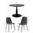 4 - Person Dining Table Sets With Round Table & 4 Upholstered Chenille Chairs-1337041741