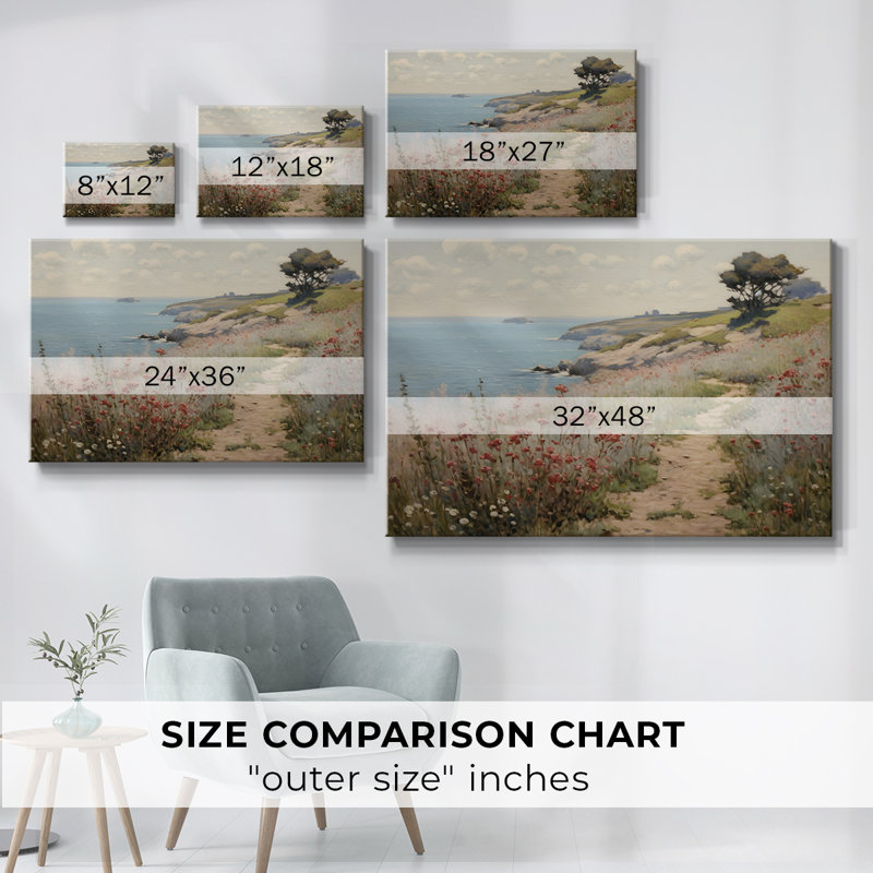 Paysage rétro - DCCDXLIV, H 19 po x l 28 po x P 1,5 po, Toile tendue