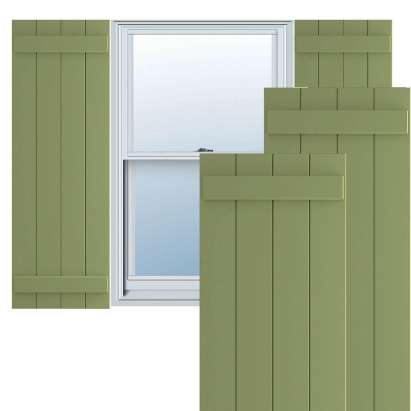 Volets en PVC True Fit, H 43 po x l 21 1/2 po x P 1 po, Vert mousse