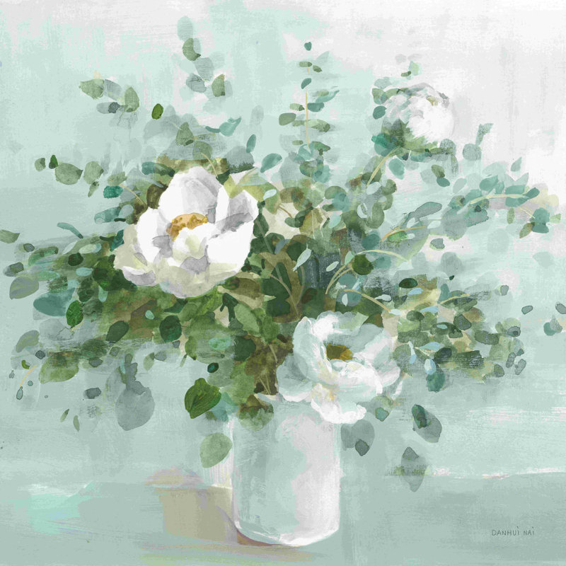 «Bouquet Charm Crop» par Danhui Nai - Peinture, H 12 po x l 12 po, Toile tendue