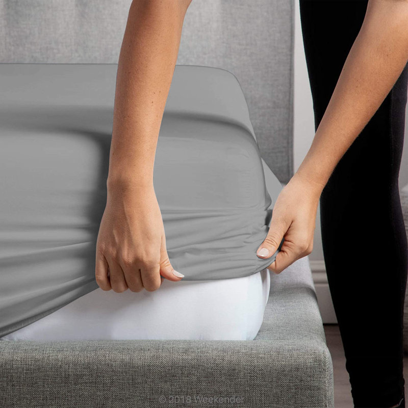 Joshua-Lewis Microfiber Brushed Fitted Sheet, Grey, Double (4'6)