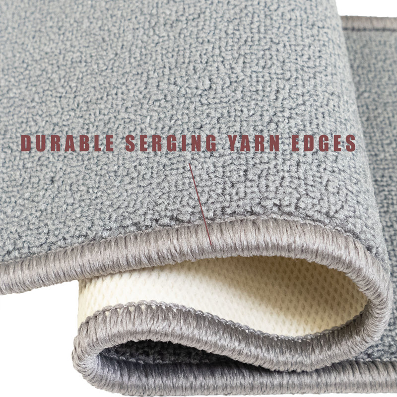 Tapis d'escalier antidérapant lavable à la machine, Rectangle 36 po x 10 po, Gris