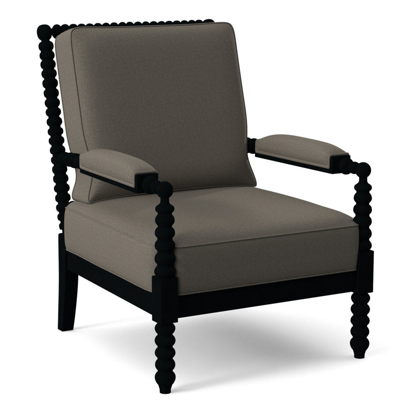Fauteuil Jamilla Sabrina, Finition noire, Performance du sucre gris; 0863-84