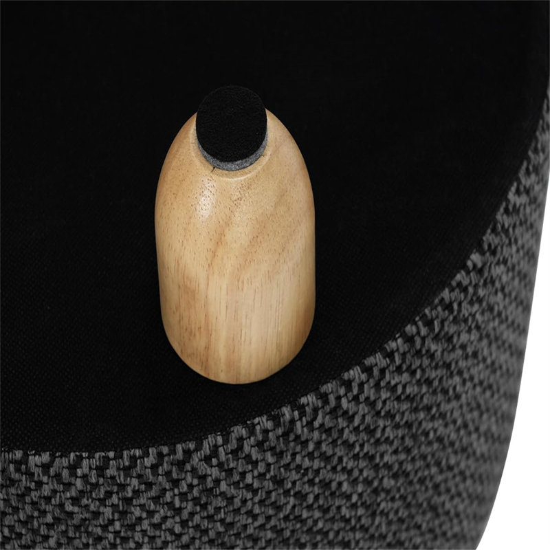 39cm Wide Footstool Ottoman, Black