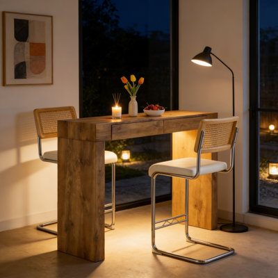 Modern Patio Bar Sets With Storage, Stylish Mdf Wood Design For Restaurants