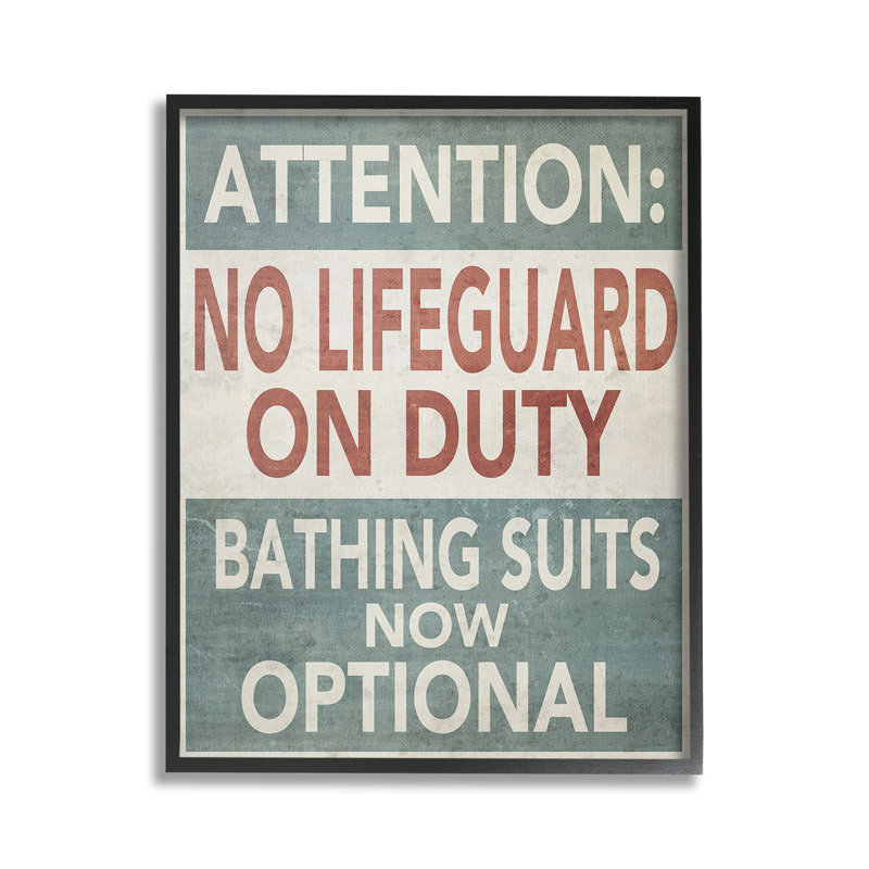 Drôles de maillots de bain amusants, art giclée encadré optionnel par GraffiTee Studios, Giclée encadrée noir minuit