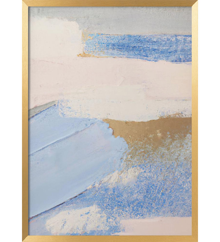 "Brush Strokes 3", art mural texturé encadré, Doré, H 48 po x l 36 po