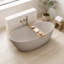 Baignoire autoportante beige de 145 cm (57 po) en surface solide