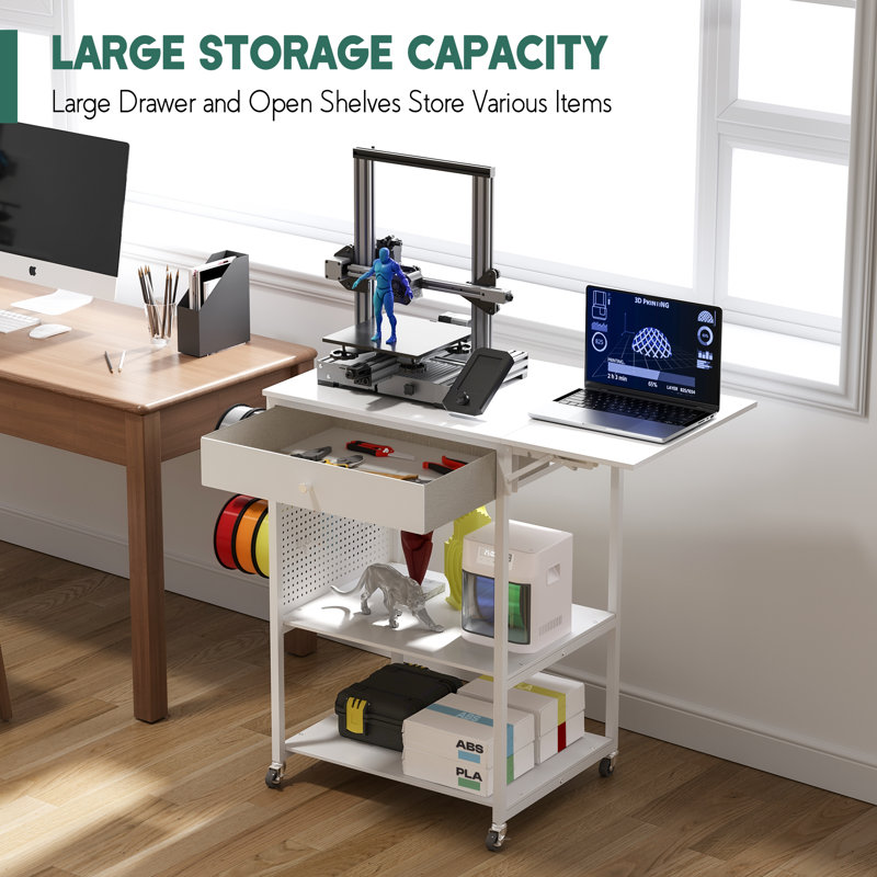 3D Printer Stand Table With Filament Storage Foldable For 3D Printing Studio Home